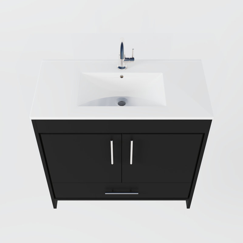Ensemble de meuble-lavabo simple 36 po Sallisaw, Noir