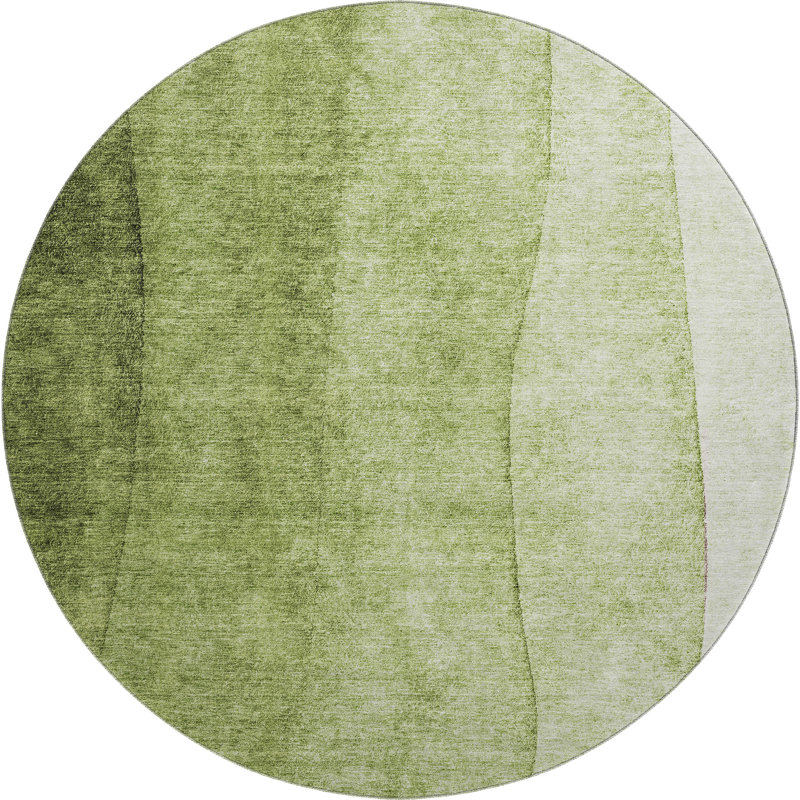 Premium Machine Washable Cerrito Olive Rug, Round 8'