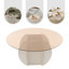 Table basse 31,5 "ronde en verre avec base en bois pour le salon-639679804-639679803