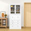 Armoire de rangement pour garde-manger avec tiroirs, tablettes, ports USB et portes-609746277