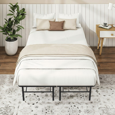 14'' Black Metal Platform Bed Frame With 12-leg-support, No Box Spring Needed, Full Size