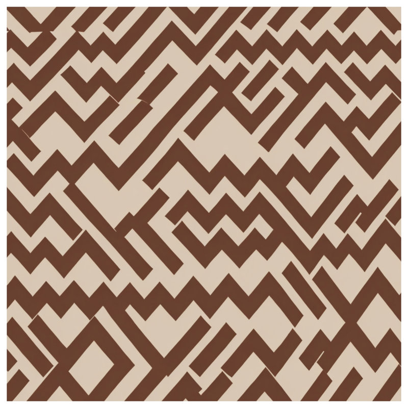 Brown Zigzag Pattern Double Sided Throw Pillows, 14 x 14 inches