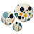 Colorful Mid Century Minimalist Oasis II - Abstract Collages Metal Art Living Room Set
