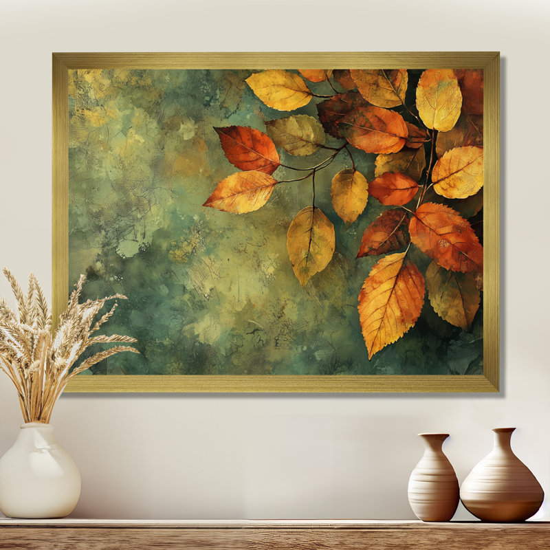 «Leaves Brown Forest Tranquility III - Leaves», impressions encadrées, H 30 po x l 40 po, Doré