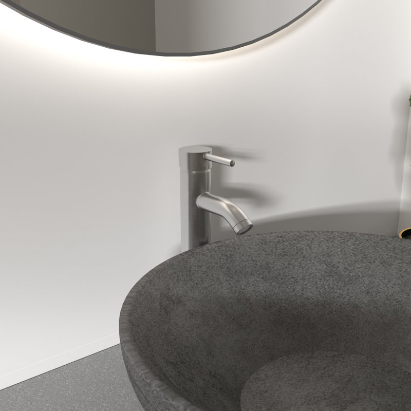Brushed Nickel Tall Single Handle Vessel Sink Faucet