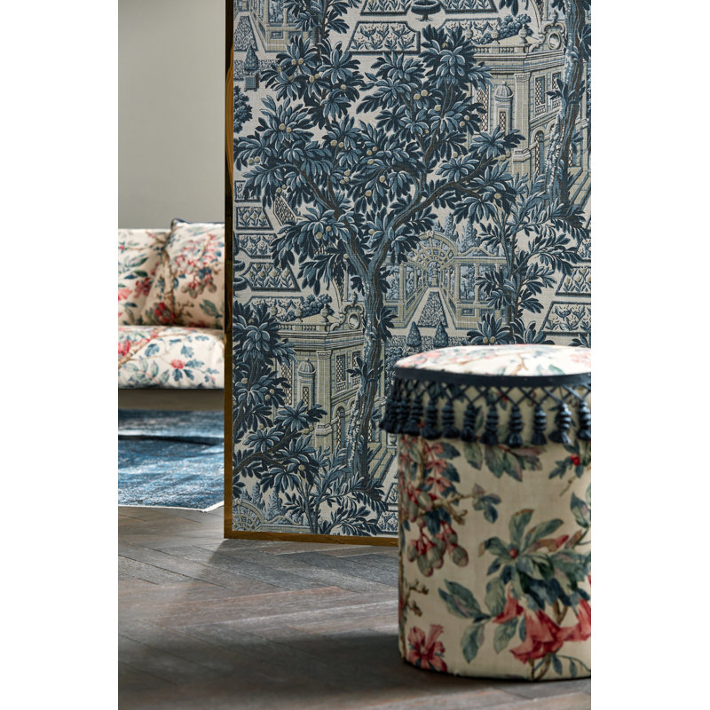 Italian Garden Wallpaper, Indigo