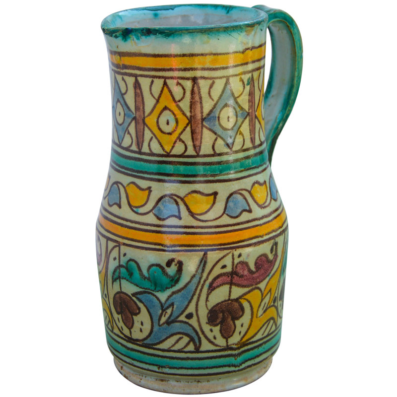 Vase de table en céramique d’intérieur/extérieur orange 7,25 po