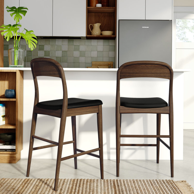Loar Upholstered Counter Stool, 1, Walnut/Black