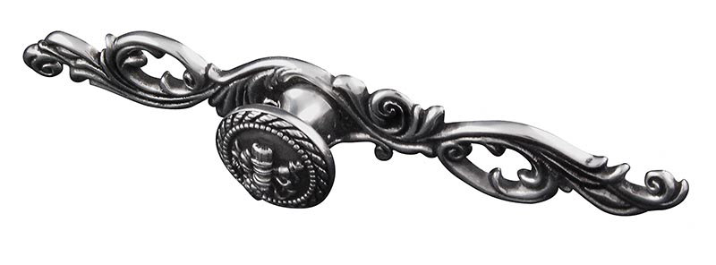 Poignée fantaisie Sforza 1,25 po, Argent antique