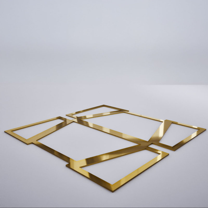 Panneaux muraux décoratifs en acrylique Greeley, moyen, l 15 3/8 po x H 15 3/8 po x T 1/8 po, miroir doré, Doré