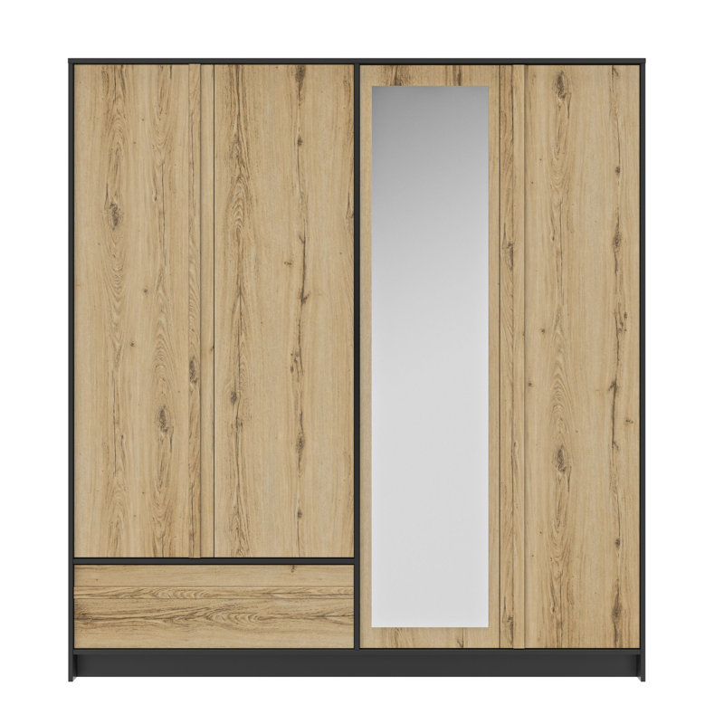 Polla 4 Door Manufactured Wood Wardrobe