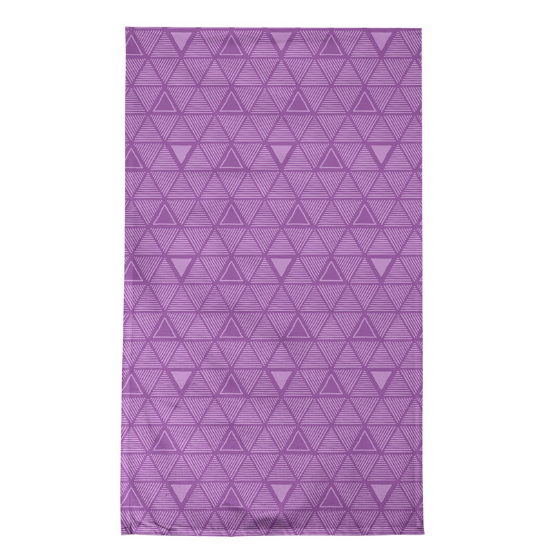 Torchon triangle dessiné à la main, Mauve / bleu / rose, Polyester sergé