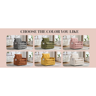 Fauteuil demi-tonneau pivotant UNIS UNI WIN - chaise moderne de style Mid-Century, fauteuil rembourré épais avec base en métal solide, fauteuil simple confortable, fauteuil d'appoint pivotant pour le salon, la chambre à coucher