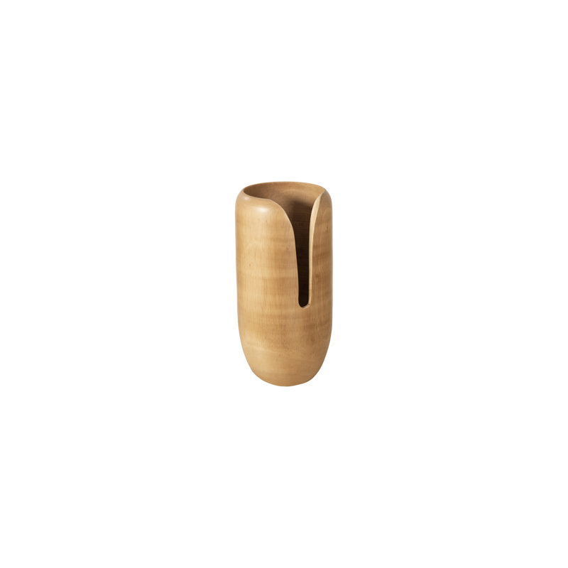 Vase en bois Interval, Brun, H 12 po x l 6 po x P 6 po