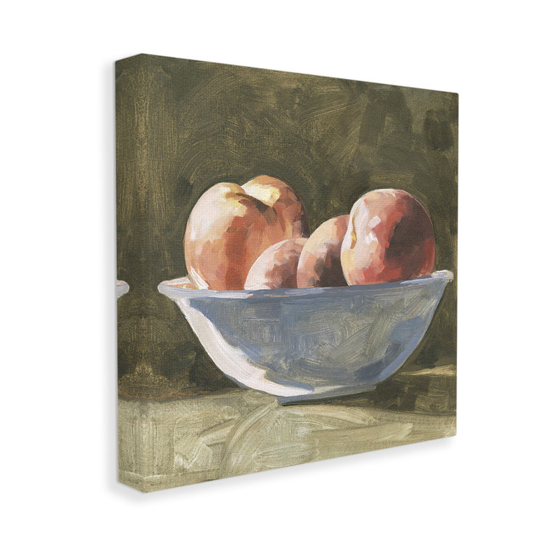 «Apples in Bowl Still Life», art mural sur toile par Emma Caroline, H 17 po x l 17 po
