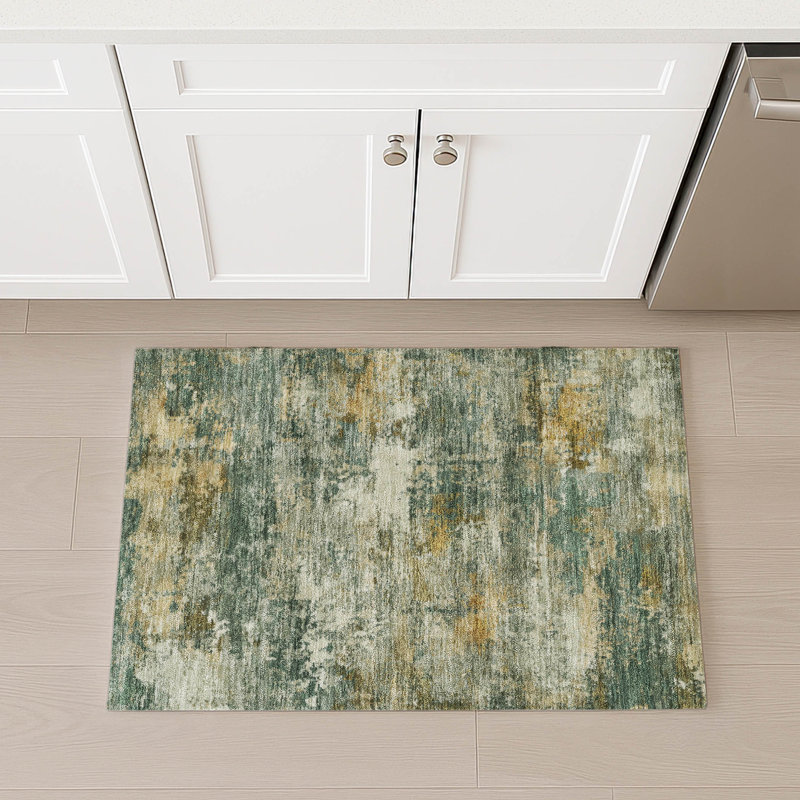 Machine Washable Indoor/Outdoor Wagenen ACN2368 Abstract Rug, Rectangle 1'8" x 2'6"