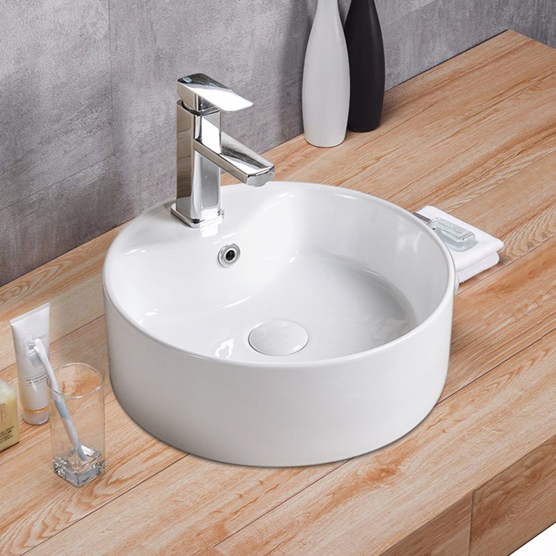 Lavabo de salle de bain blanc 18,13 po Nieuwstadt