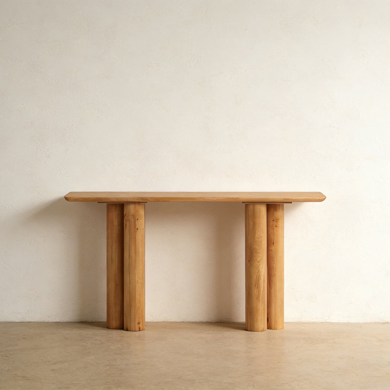 Console Retro Minimalist Art, H 33,46 po x l 62,99 po x P 14,96 po, Bois naturel