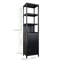Grande armoire de rangement avec porte à volets et 3 tablettes, armoire de rangement autoportante en lin pour le salon, la cuisine et la salle de bain