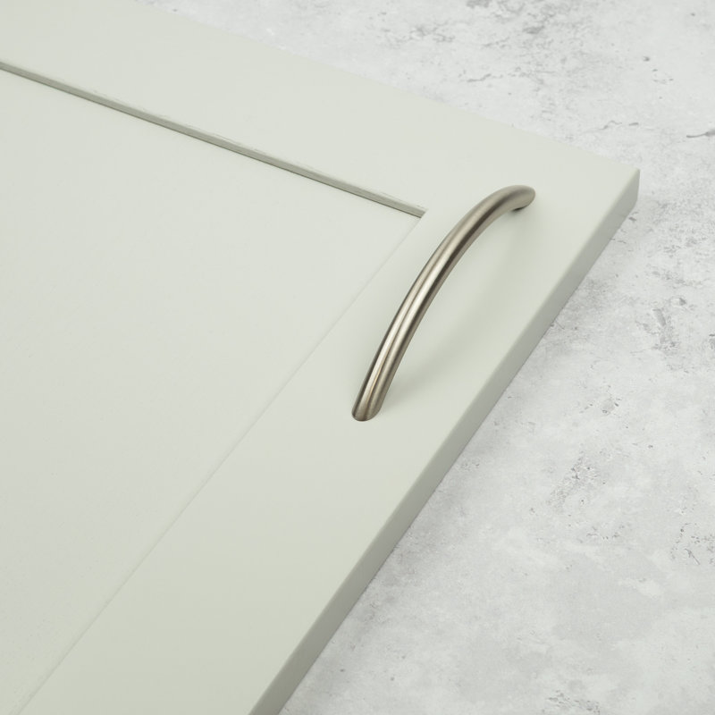 Brushed Nickel Slim Bow Cabinet Handles, 128mm Handle