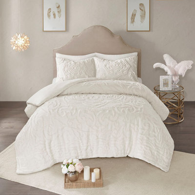Ensemble de housse de couette en médaillon en coton touffeté King