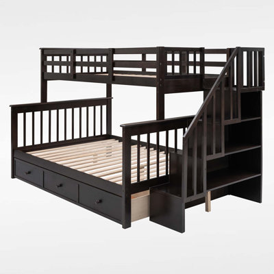 Evadell Twin over Full 3 Drawer Standard Bunk Bed with Shelves by Harriet Bee -  CBCCA3C41B2F47B8910D90A28194553C