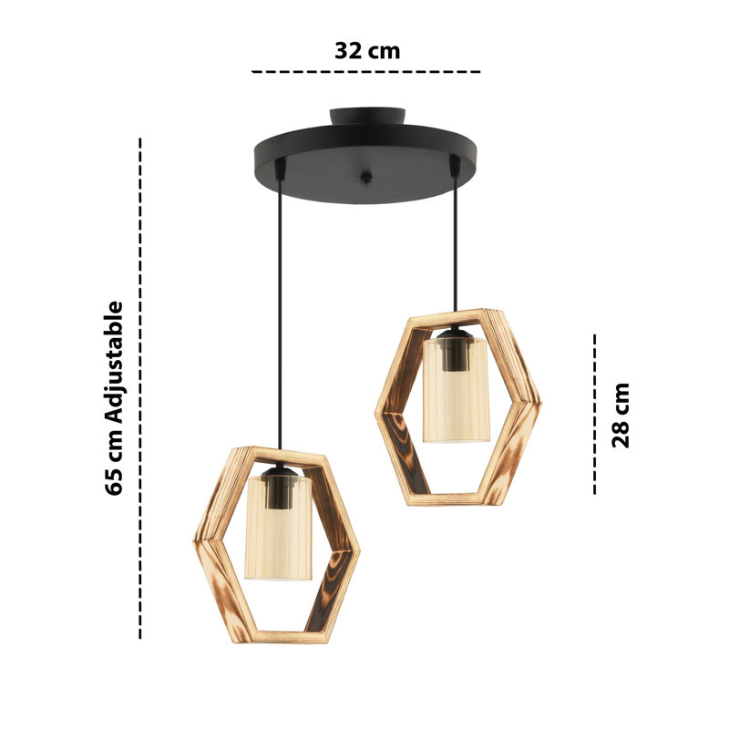 Lustre, Noir, Naturel, Deux lumières