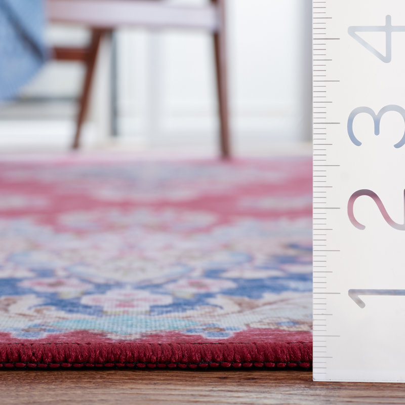 Tapis oriental rouge / bleu marine, Rectangle de 5 pi x 8 pi