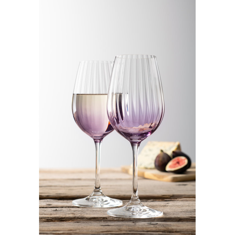 Briena 400ml White Wine Glass Set, Amethyst