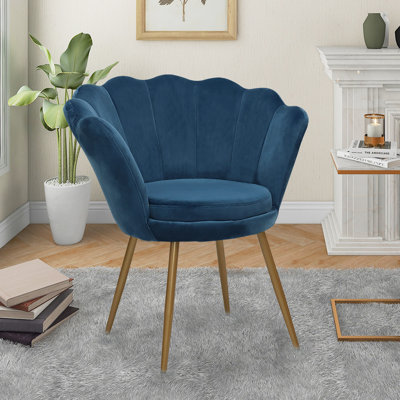 Fauteuil demi-tonneau en velours 26,37 po Lawler