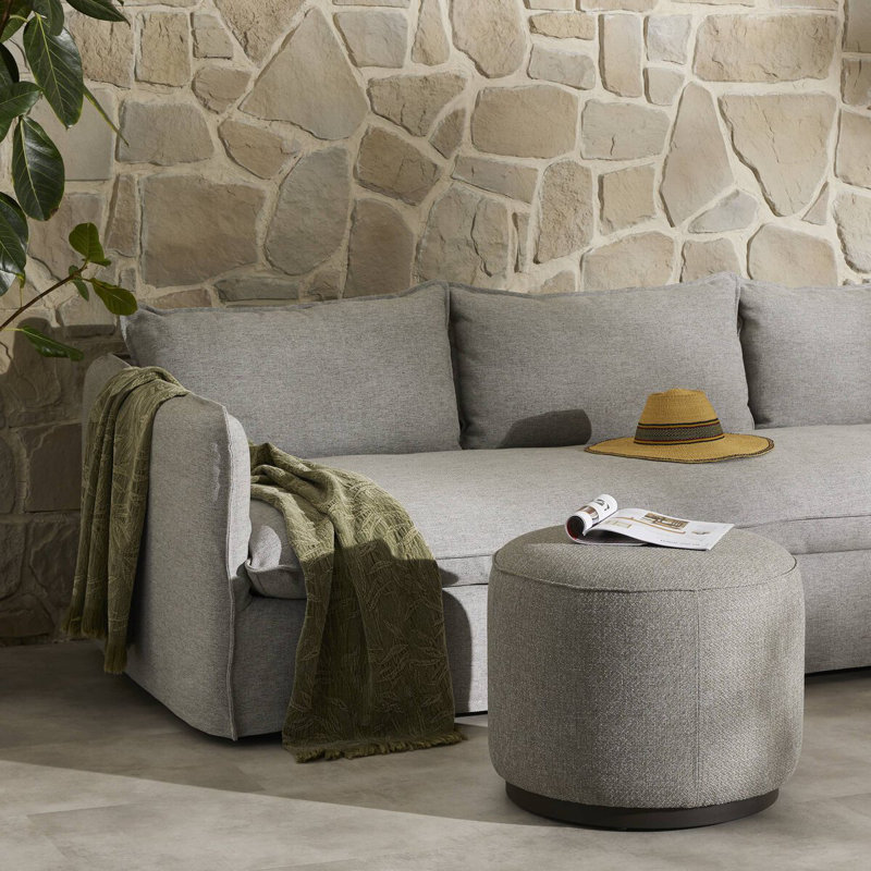 Sinclair Outdoor Ottoman, Gray
