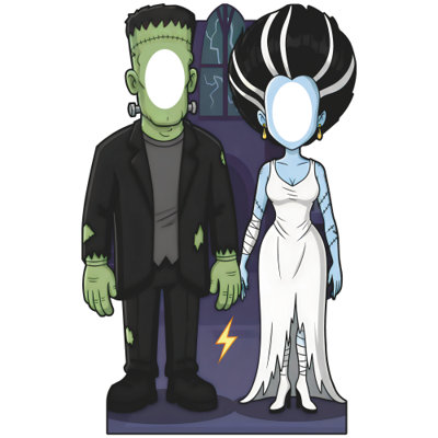 SS11296 «Frankenstein Monster and Bride Spooky Halloween Couple» se tient debout en carton découpé debout