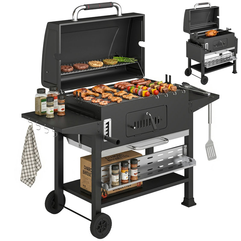 Outsunny 137.5cm W Charcoal Grill