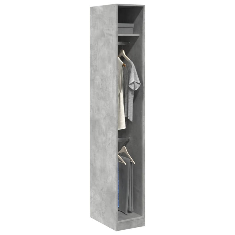 Artressia Manufactured Wood Wardrobe, 30 x 50 x 200 cm, Concrete Grey