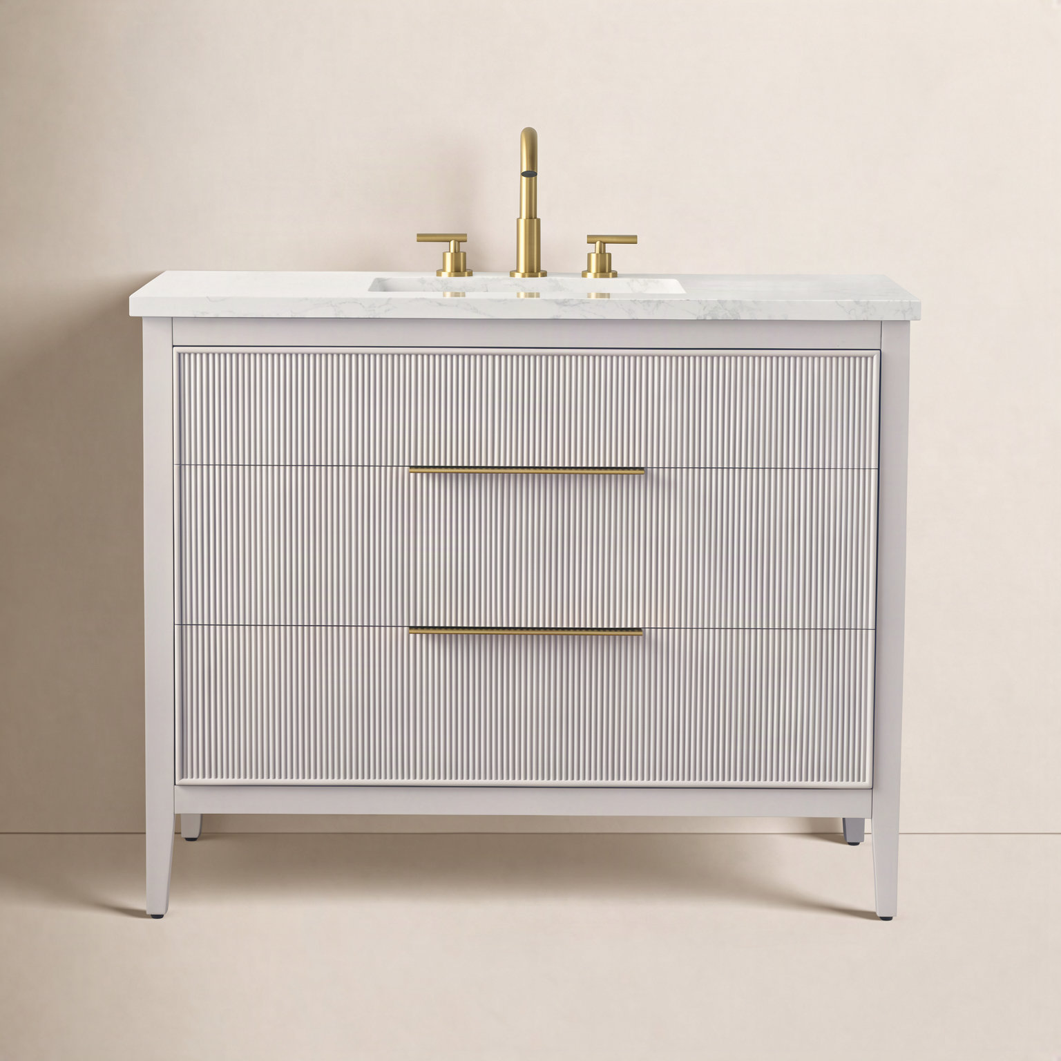 Bilroy 42" Oak Single Bathroom Vanity, Taupe