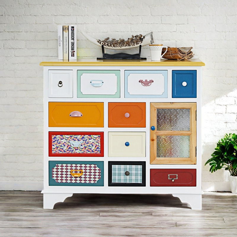 Armoire moderne avec tiroir en verre., Blanc