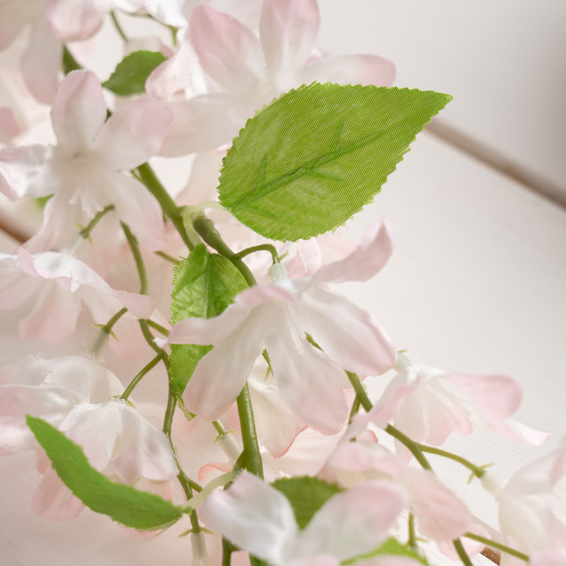 180cm Faux Trailing Hydrangea Garland Pink/White