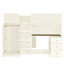 Lit mezzanine en bois beige avec garde-robe, rangement et bureau - Structure respirante, facile à nettoyer