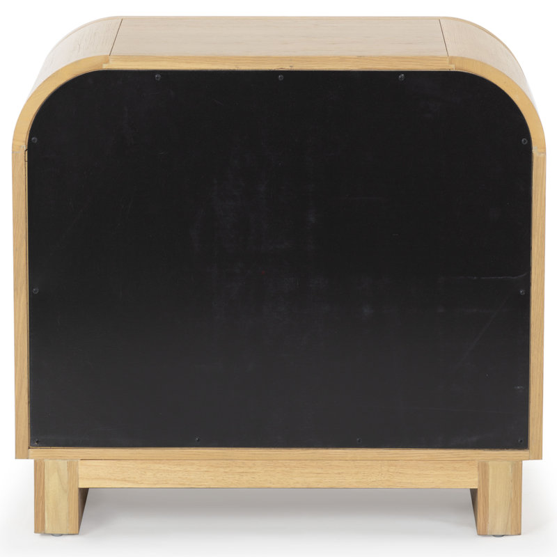 Dinah 2 Drawer Wood Nightstand, Natural