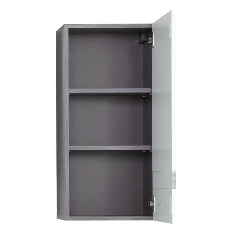Itianna Bathroom Cabinet, White/Smokey Silver