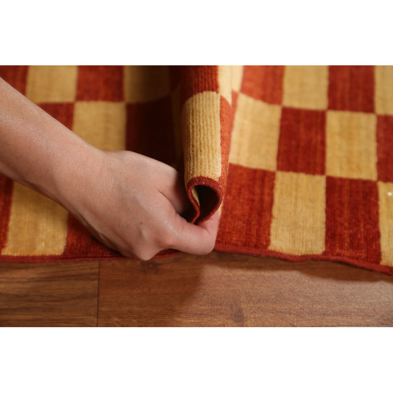 Tapis unique en laine orange 3 pi 5 po x 3 pi 10 po One Age