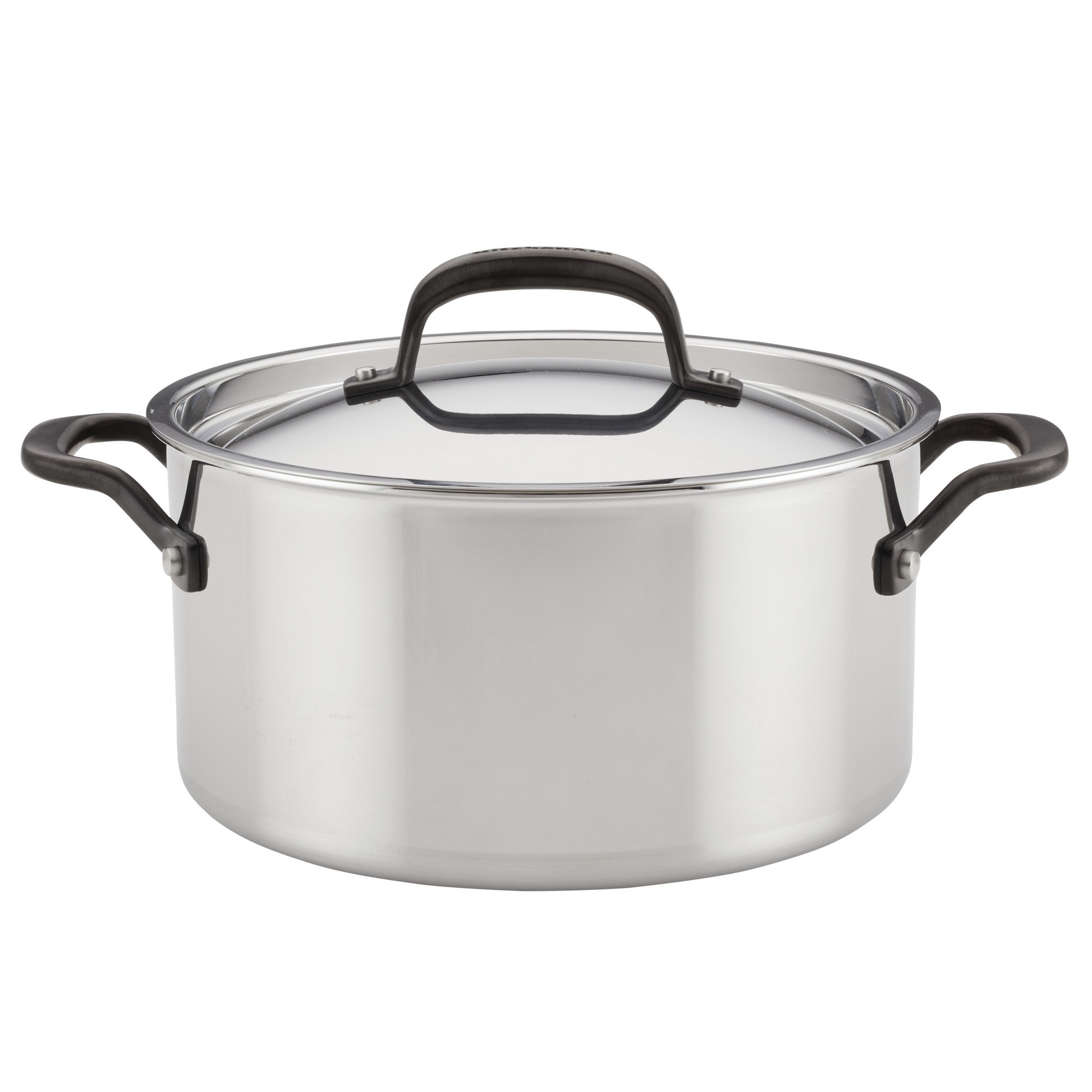 KitchenAid 5-Ply Clad Stainless Steel Stockpot with Lid, 6-Quart