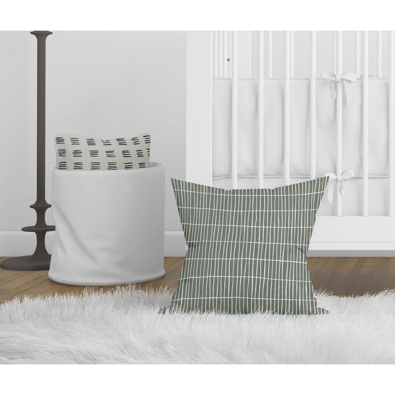 Coussin Snow Fence, Chimichurri / géométrique vert, H 26 po x l 26 po