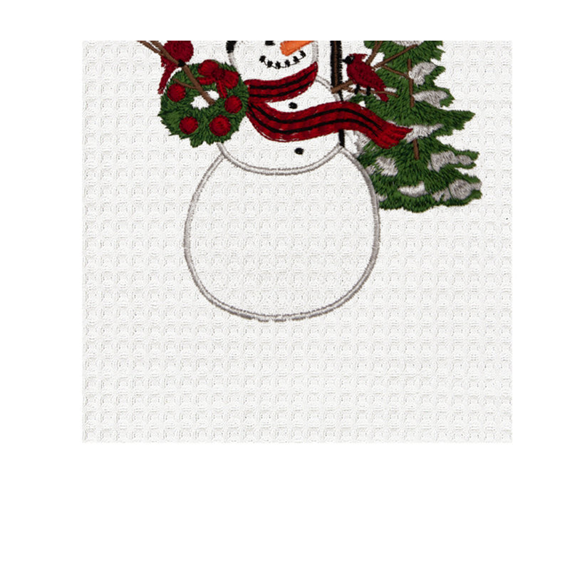 Serviette bonhomme de neige et cardinaux
