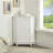 White Bathroom Cabinet Triangle Corner Storage Cabinet with Adjustable Shelf Modern Style MDF Board