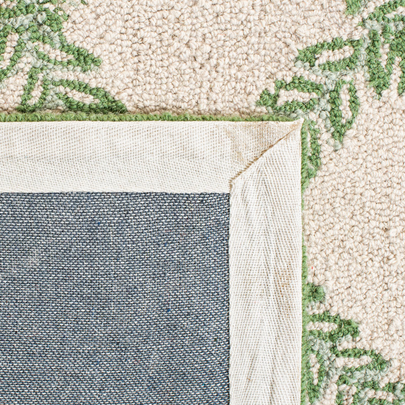 Jonsson Hand Hooked Wool Pile Geometric Rug, Rectangle 8' x 10'