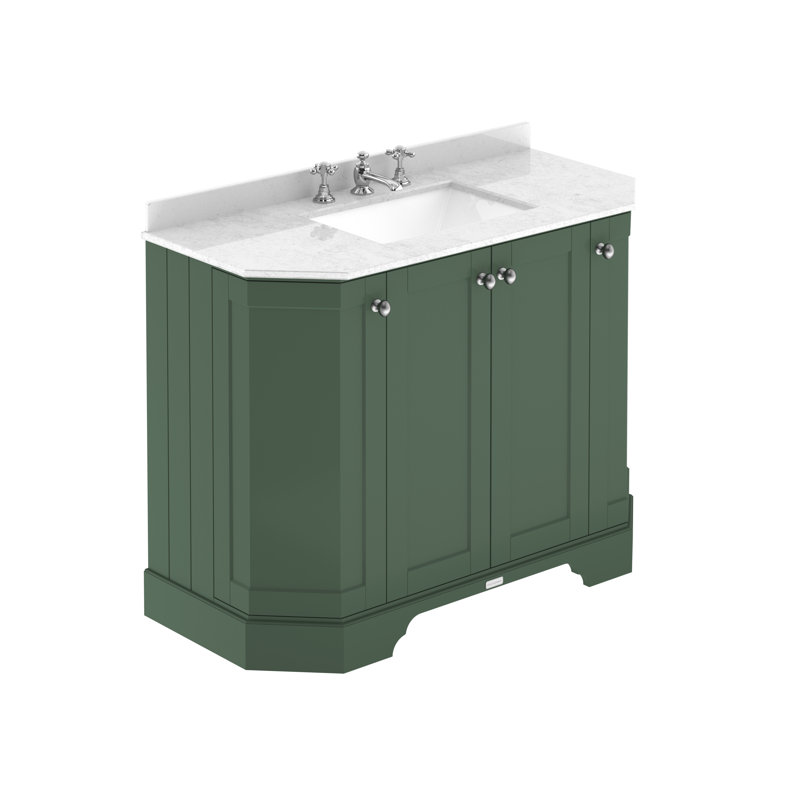 Old London 1000mm Free-standing Single Vanity, White, Hunter Green