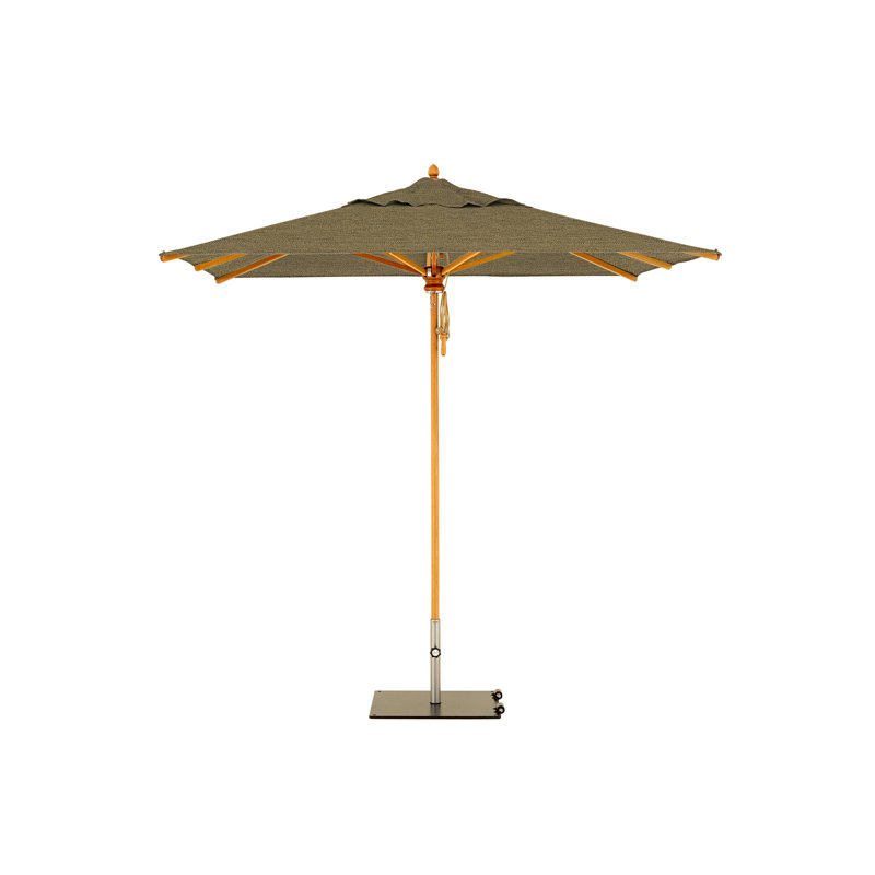 Safari 11.5' Square Umbrella, Heather Beige, 111.41" H x 137.79" W x 137.79" D, Square Metal Base with Wheels
