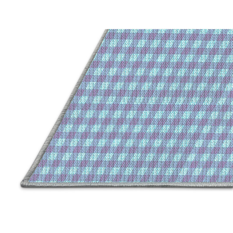 Tapis 100% à motifs lavables à la machine 2989 Pat692-LBLU, Rectangle 8 pi x 10 pi