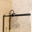 Double porte de douche coulissante double en noir mat - 60 po X 74 po, verre transparent de 8 mm, revêtement isolant et glissant